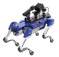 反恐防暴四足机器狗（第5代，自组网+集成一体式遥控器+双光三轴增稳云台+38mm六连发射器+捕捉网发射器）